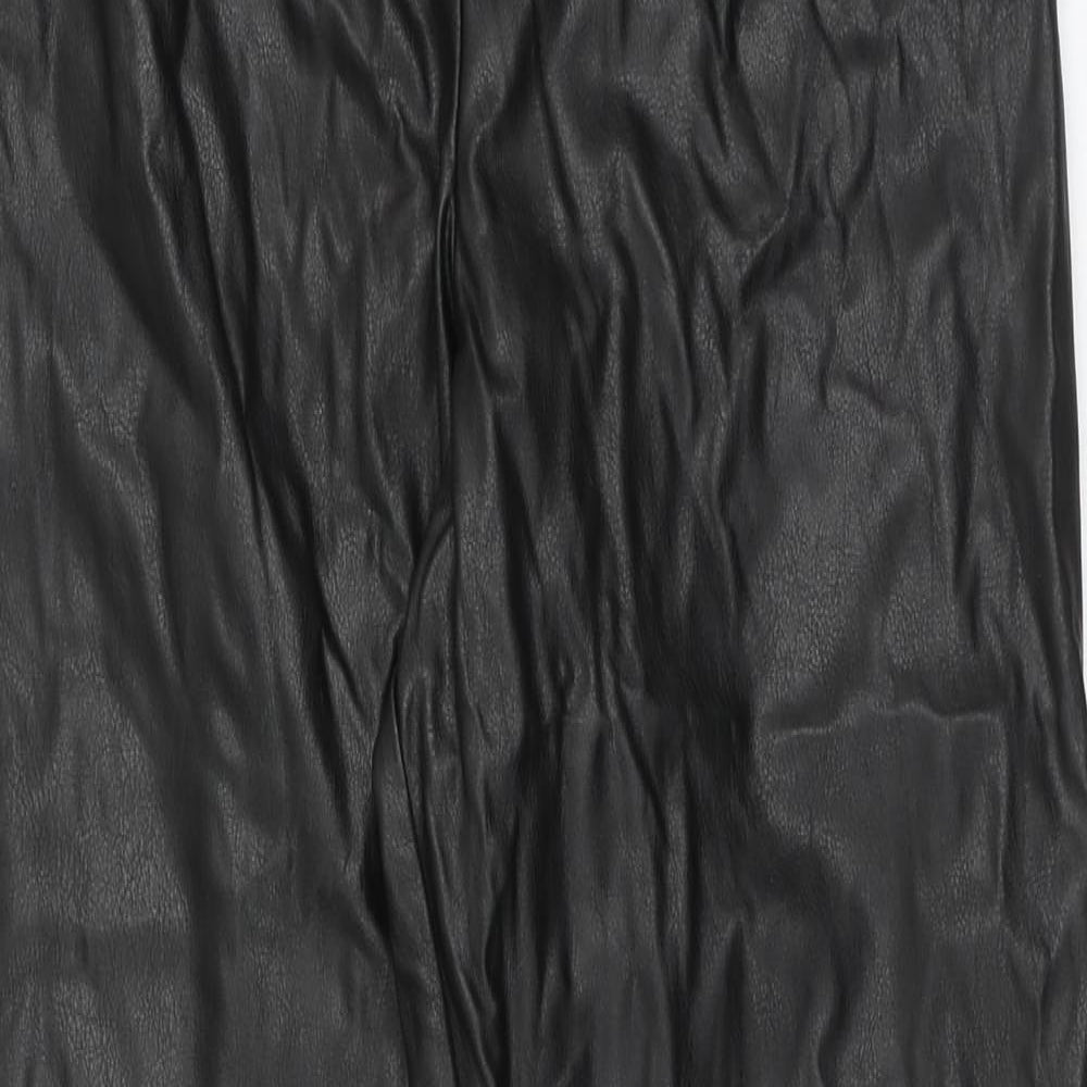 ASOS Womens Black Polyurethane Cargo Trousers Size 8 Regular