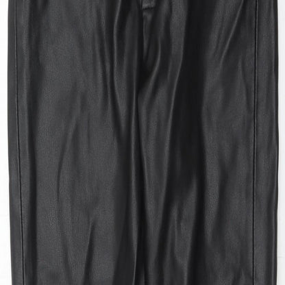 Zara Womens Black Polyester Trousers Size S Regular Zip
