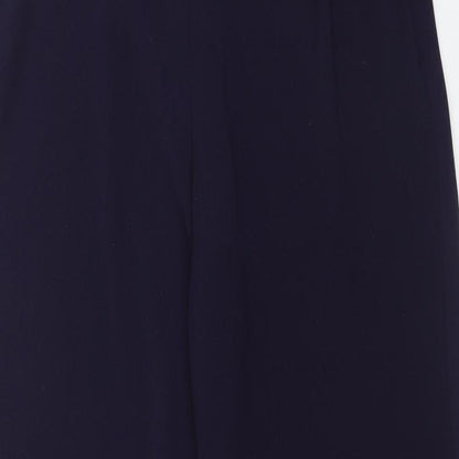 BHS Womens Blue Polyester Trousers Size 14 Regular Zip