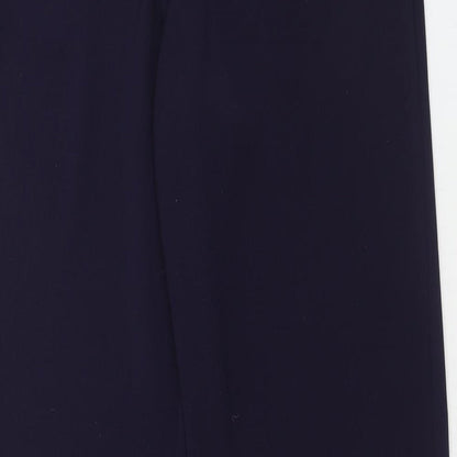 BHS Womens Blue Polyester Trousers Size 14 Regular Zip