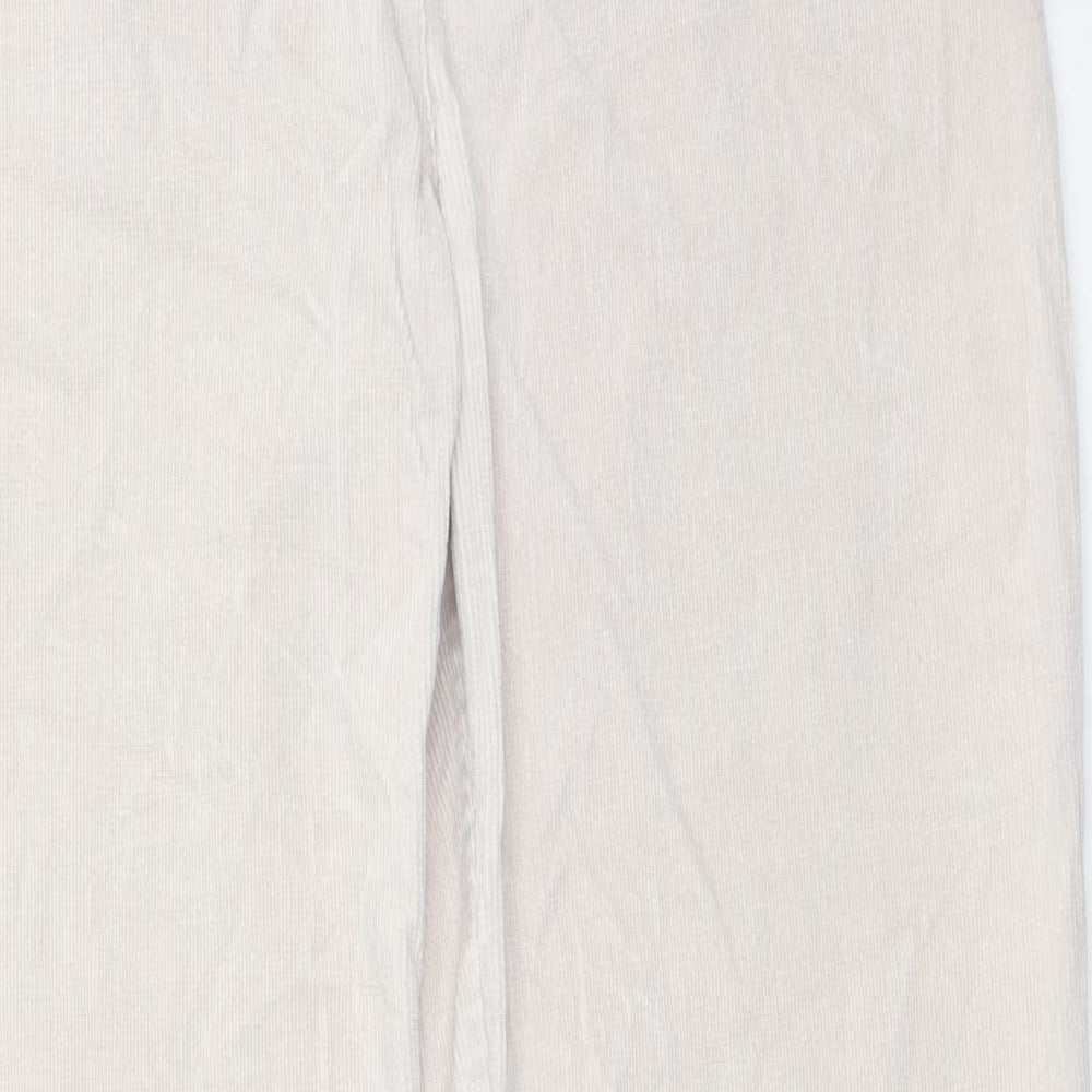 Preworn Womens Beige Cotton Trousers Size 30 in Regular Zip