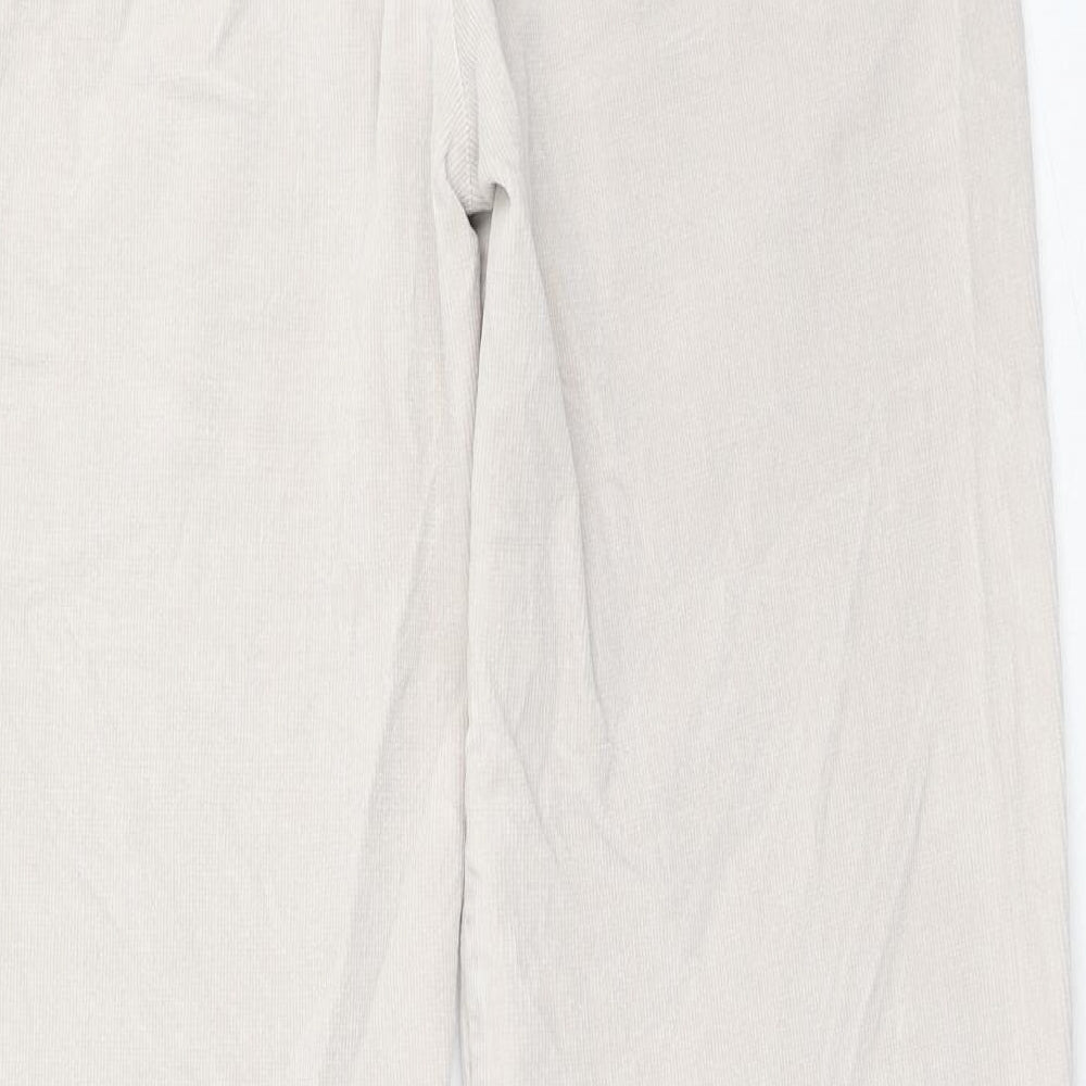 Preworn Womens Beige Cotton Trousers Size 30 in Regular Zip