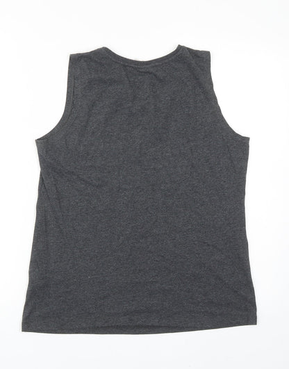 Preloved Atmosphere Womens Grey Cotton Basic Tank Size 10 Round Neck - Hakuna Matata - Back