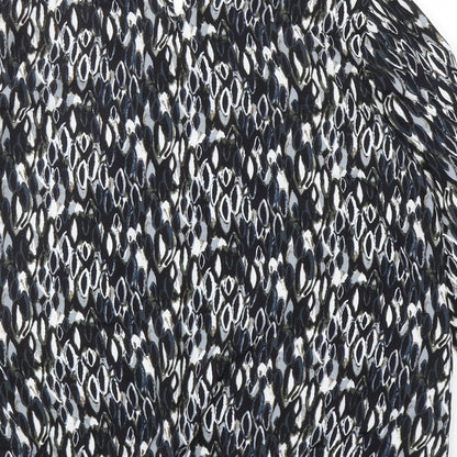 Yest Womens Black Geometric Viscose Basic T-Shirt Size 12 Round Neck