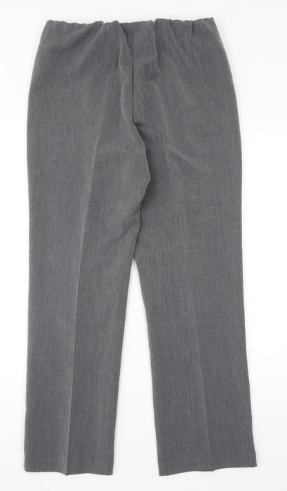 Classics Womens Grey Polyester Dress Pants Trousers Size 12 Regular