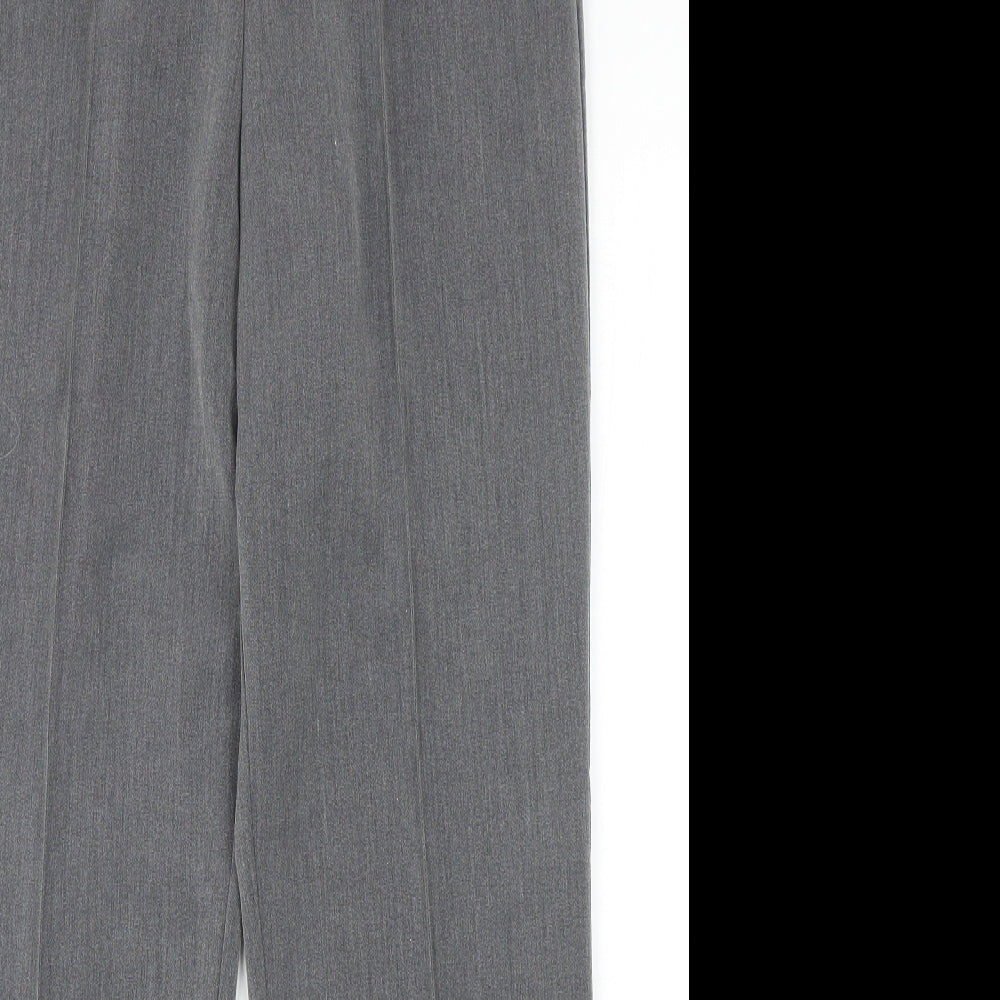 Classic Womens Grey Polyester Dress Pants Trousers Size 12 Regular