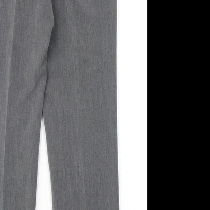 Classics Womens Grey Polyester Dress Pants Trousers Size 12 Regular