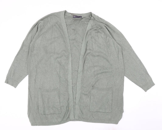 Marks and Spencer Womens Green V-Neck Viscose Cardigan Jumper Size XL