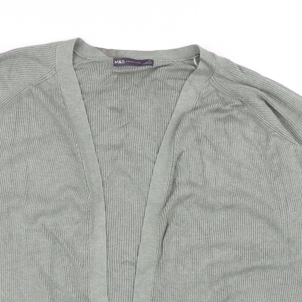 Marks and Spencer Womens Green V-Neck Viscose Cardigan Jumper Size XL