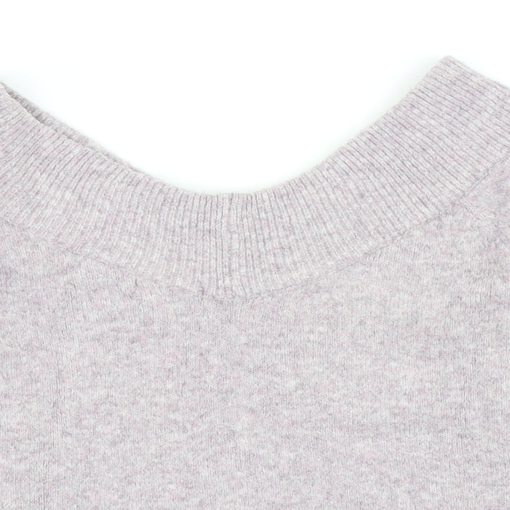 H&M Womens Purple Scoop Neck Acrylic Pullover Jumper Size M
