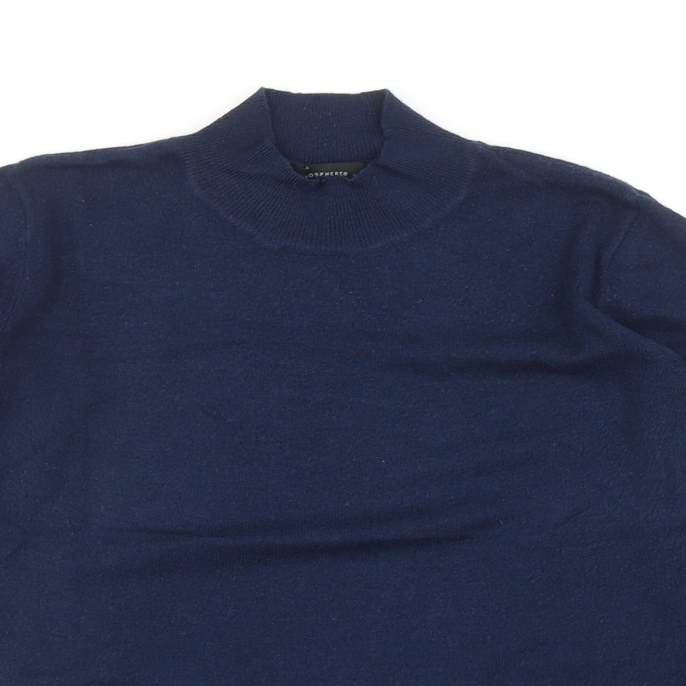 Atmosphere Womens Blue Roll Neck Viscose Pullover Jumper Size 12