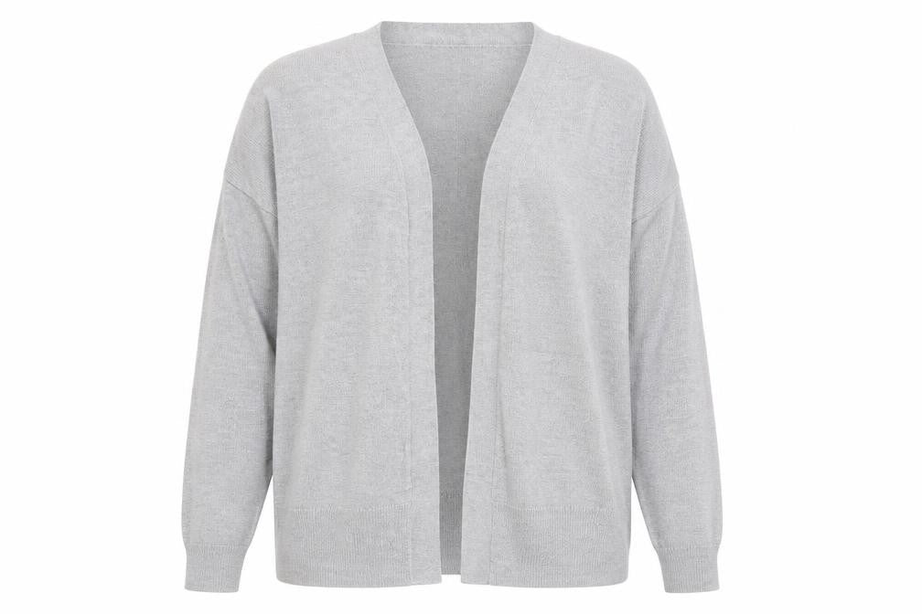 Nutmeg Womens Grey V-Neck Nylon Cardigan Jumper Size 8