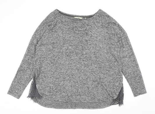 NEXT Womens Grey Round Neck Viscose Pullover Jumper Size 12