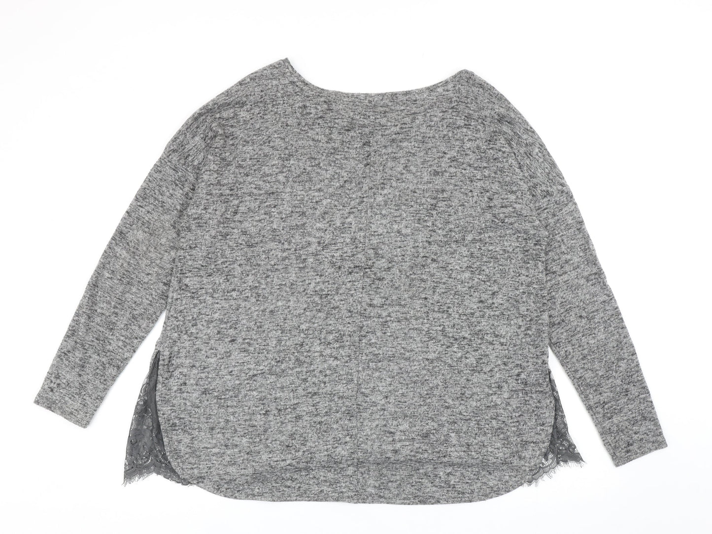NEXT Womens Grey Round Neck Viscose Pullover Jumper Size 12