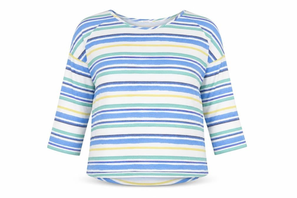 TU Womens Multicoloured Round Neck Striped Polyester Pullover Jumper Size 14