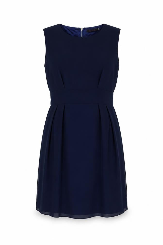 Tenki Womens Blue Polyester A-Line Size 10 Scoop Neck Zip