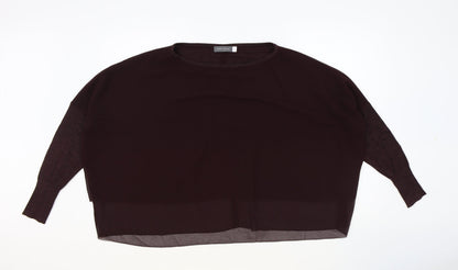 Mint Velvet Womens Purple Viscose Basic T-Shirt Size 12 Round Neck