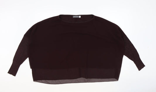 Mint Velvet Womens Purple Viscose Basic T-Shirt Size 12 Round Neck