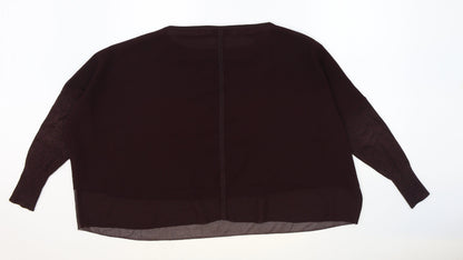 Mint Velvet Womens Purple Viscose Basic T-Shirt Size 12 Round Neck