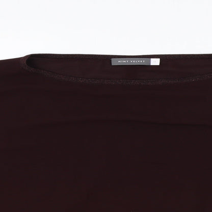 Mint Velvet Womens Purple Viscose Basic T-Shirt Size 12 Round Neck