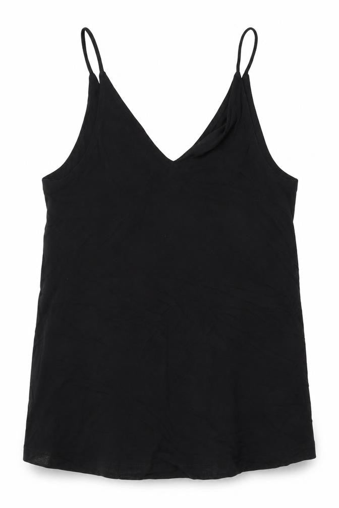 H&M Womens Black Viscose Basic Tank Size S V-Neck