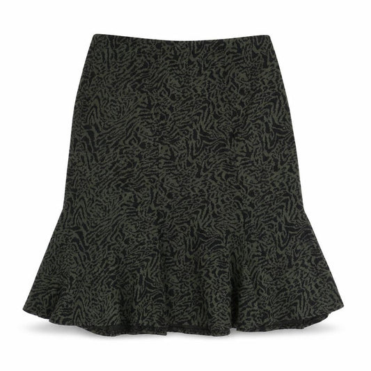 BM Womens Green Animal Print Acrylic Swing Skirt Size 16