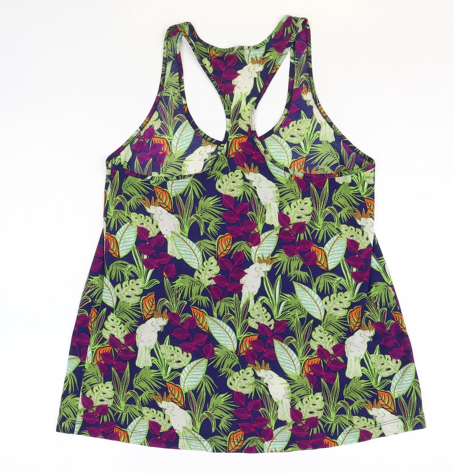 NEXT Womens Multicoloured Geometric Polyester Basic Tank Size 8 Round Neck