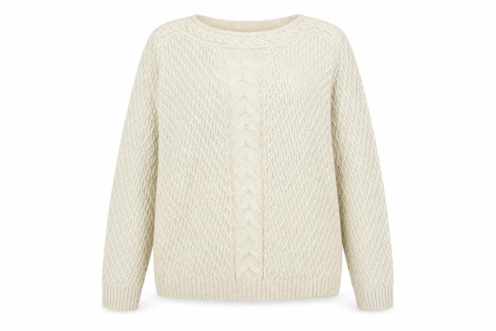ISLE Womens Brown Round Neck Acrylic Pullover Jumper Size M