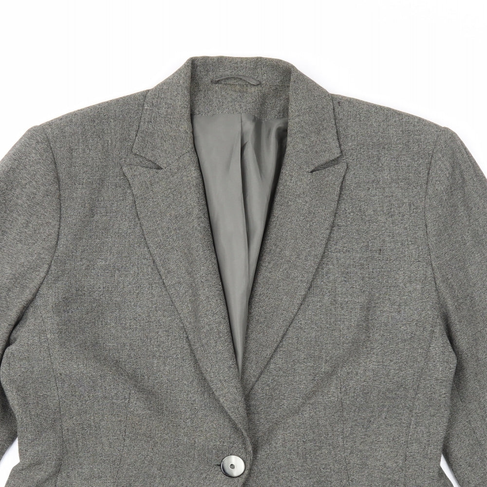 Richards Womens Grey Polyester Jacket Blazer Size 12