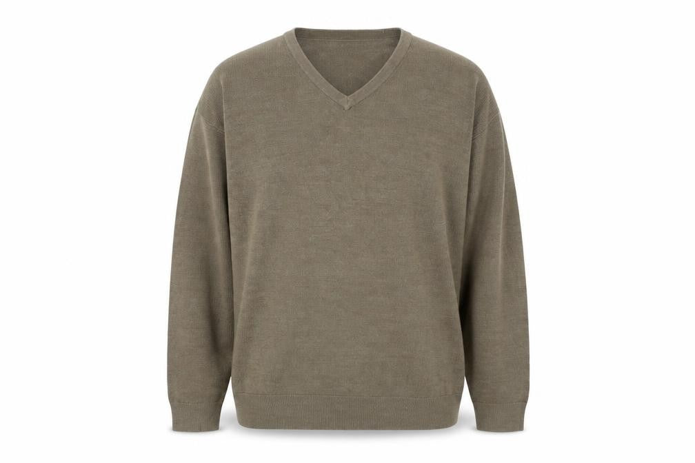 John Lewis Mens Brown V-Neck Acrylic Pullover Jumper Size L
