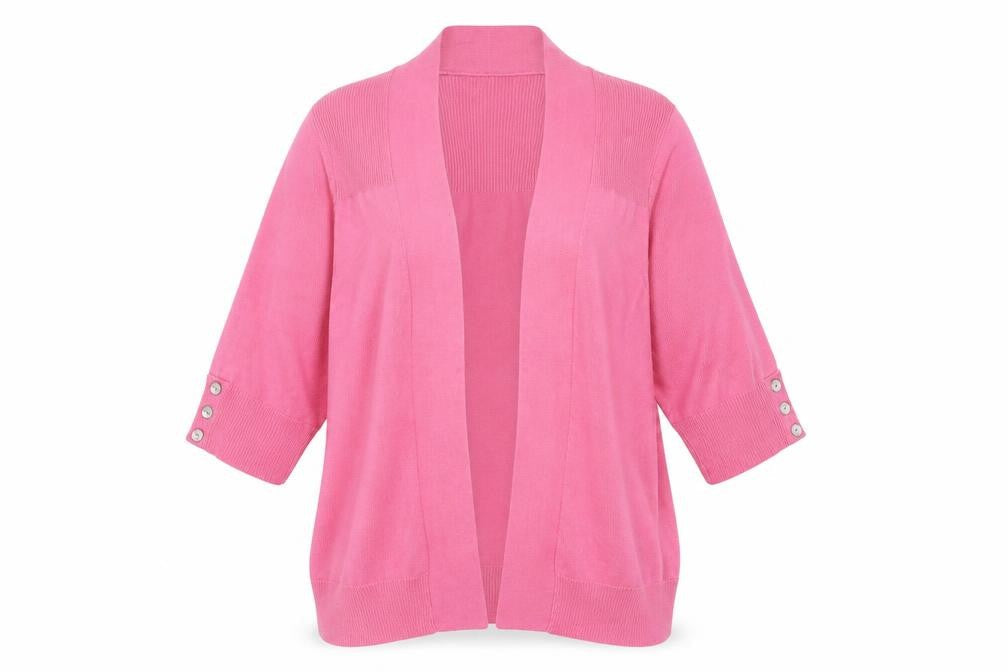 Les Petites Womens Pink V-Neck Viscose Shrug Jumper Size 16