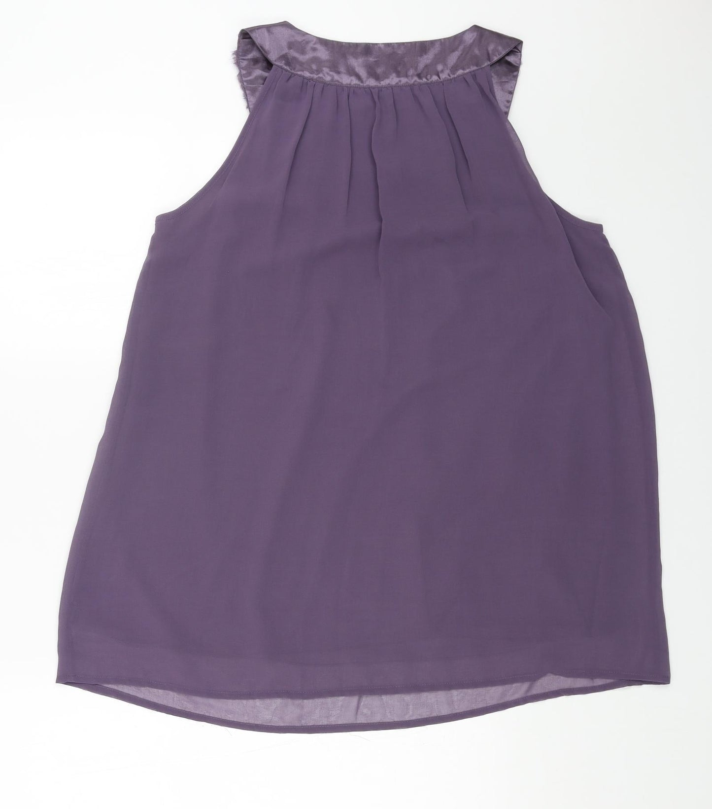 INTOWN Womens Purple Polyester Basic Tank Size 8 Round Neck