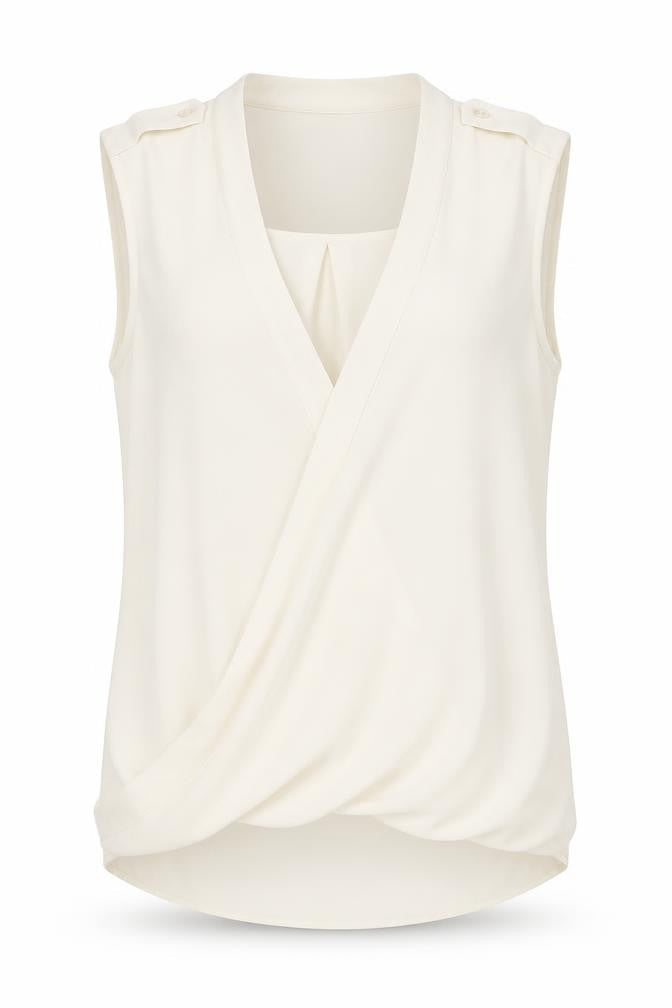 Oasis Womens Beige Polyester Basic Blouse Size 8 V-Neck