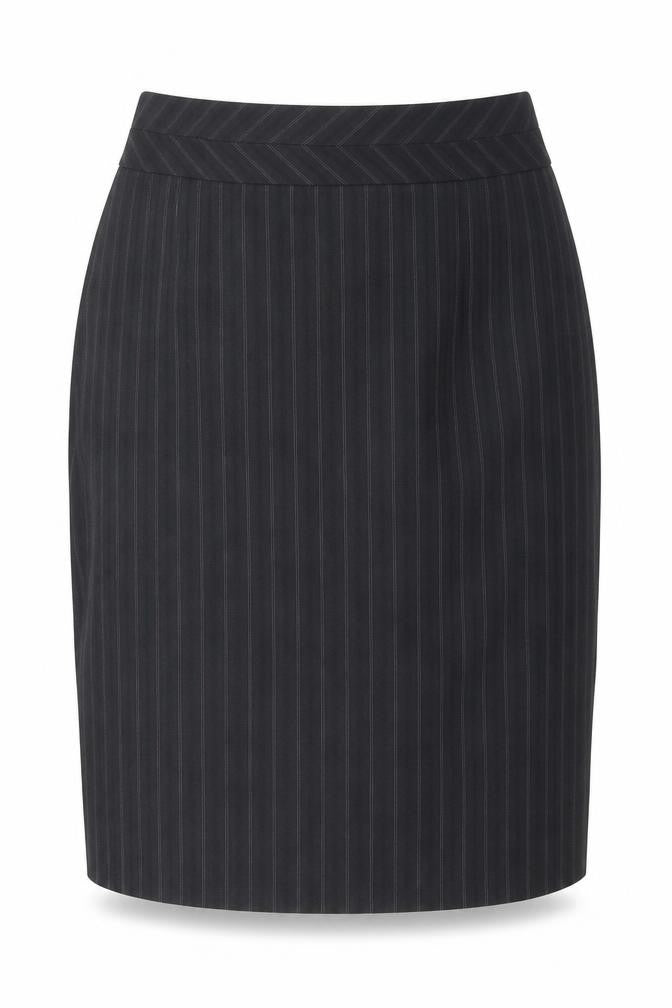 Autonomy Womens Grey Striped Polyester Straight & Pencil Skirt Size 8 Zip
