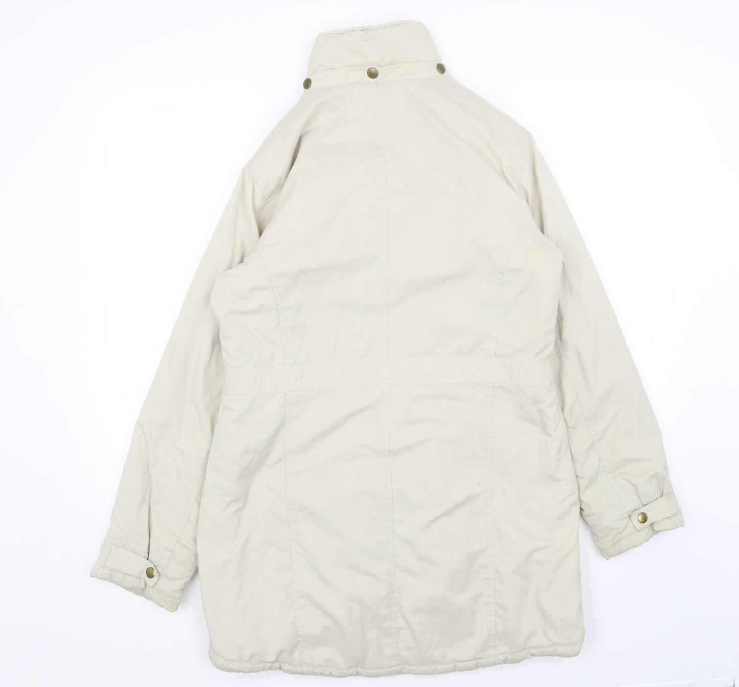 NEXT Womens Beige Overcoat Coat Size 12 Zip