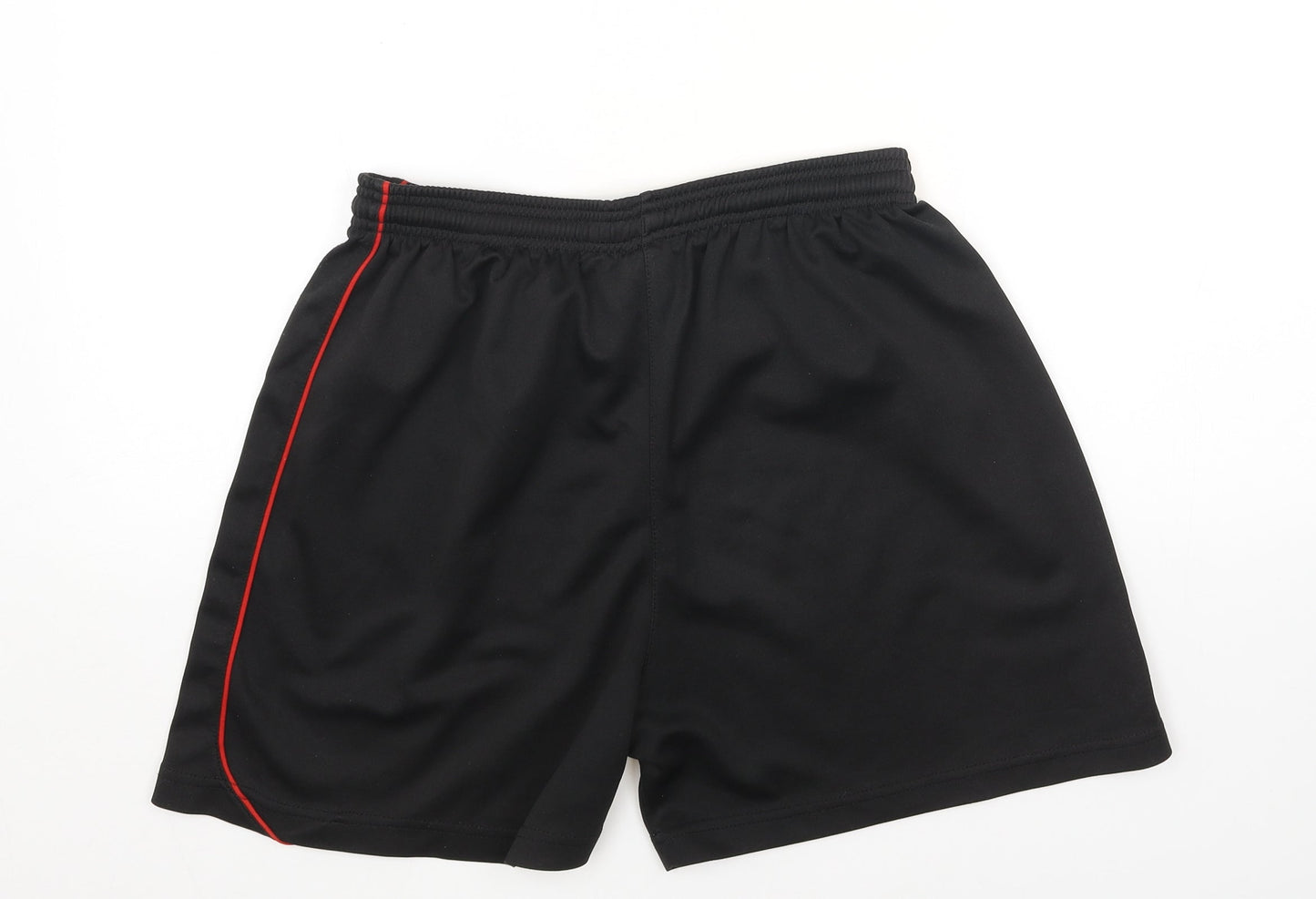 Precision Boys Black Polyurethane Sweat Shorts Size L Regular Drawstring