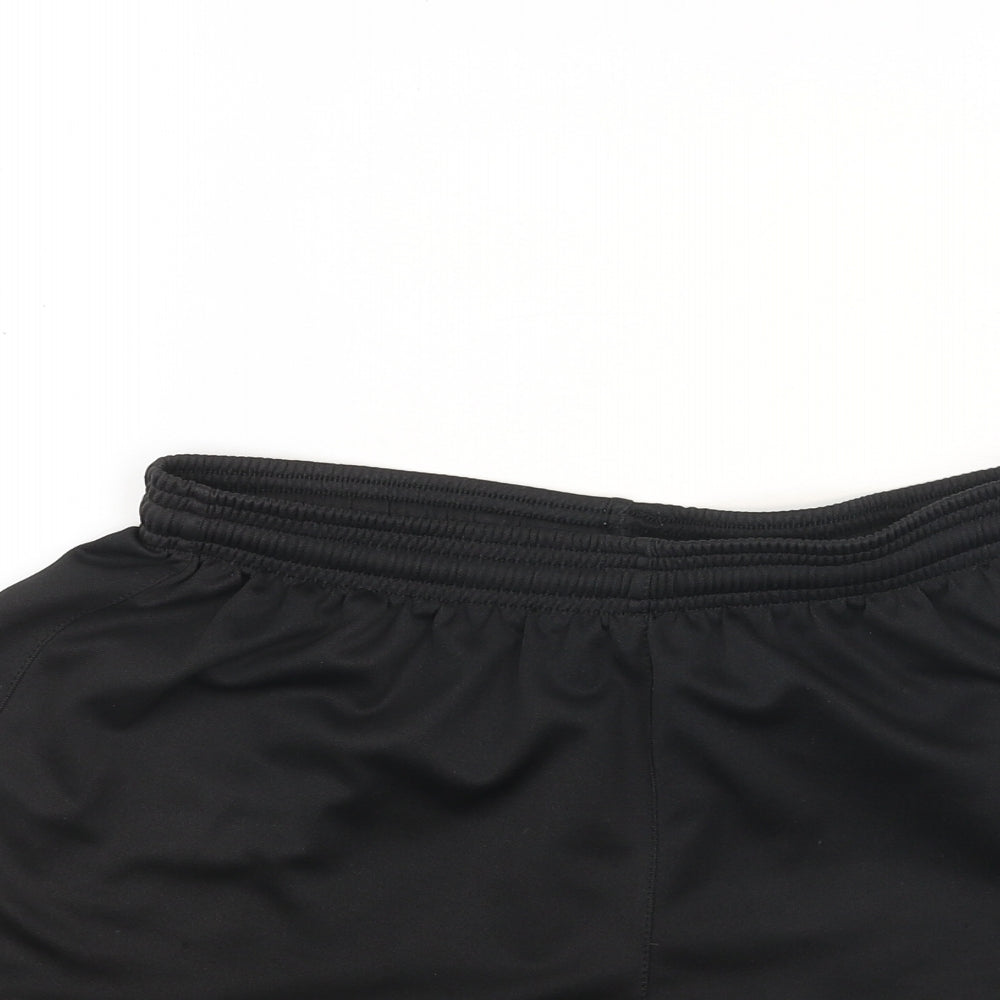Precision Boys Black Polyurethane Sweat Shorts Size L Regular Drawstring