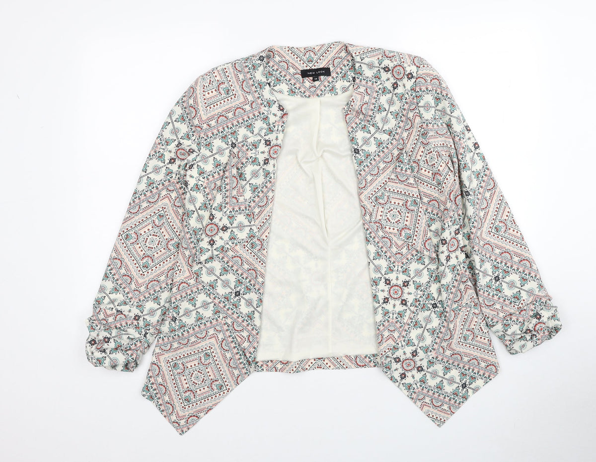 New Look Womens Multicoloured Geometric Jacket Size 10