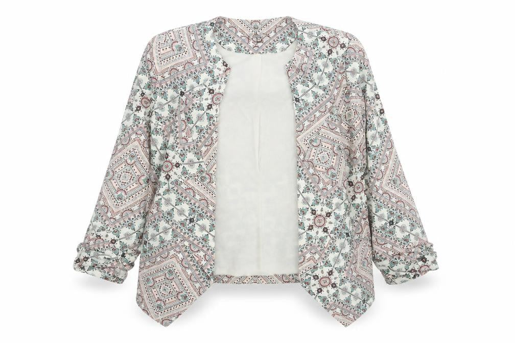 New Look Womens Multicoloured Geometric Jacket Size 10