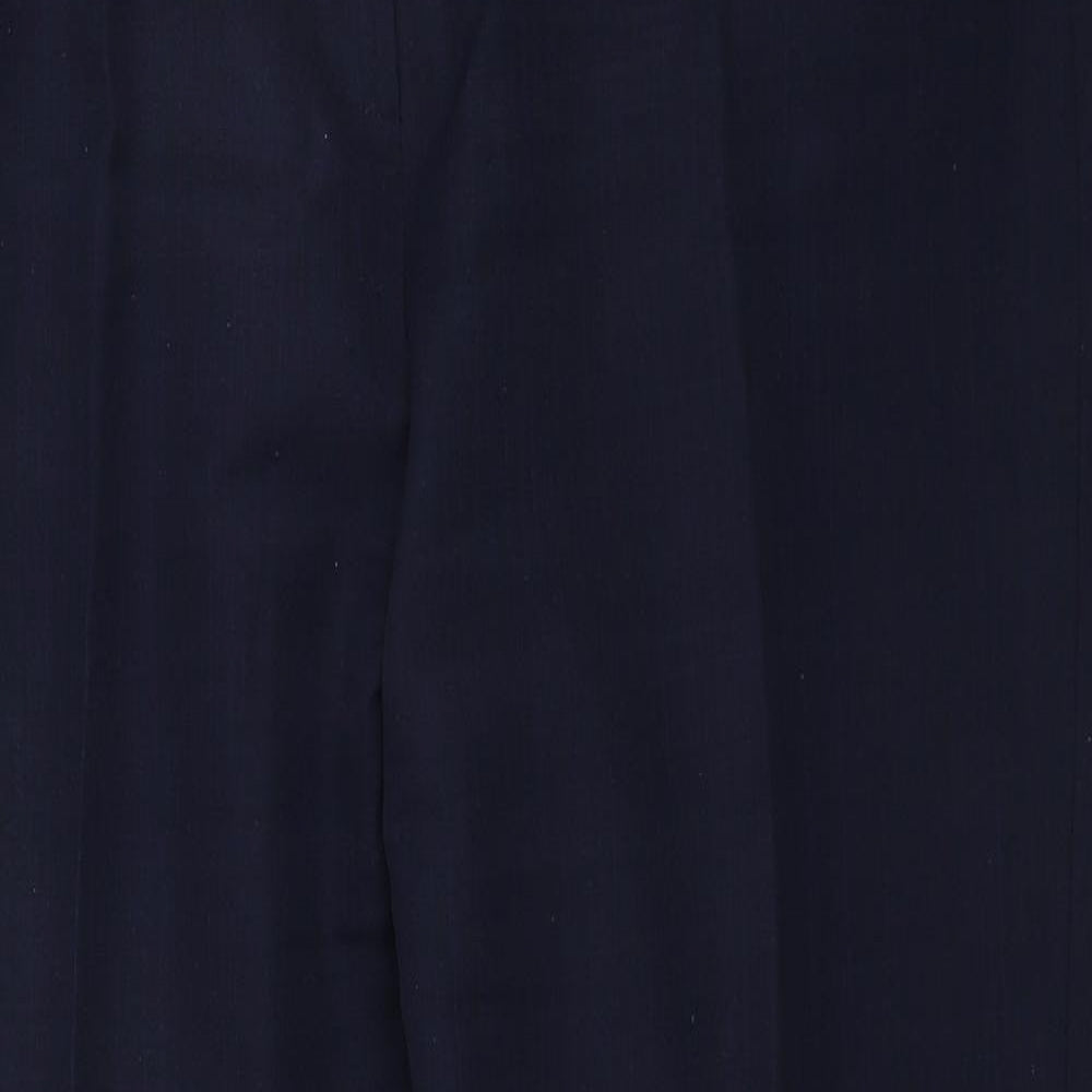 Berkertex Womens Blue Polyester Dress Pants Trousers Size 14 Regular Zip