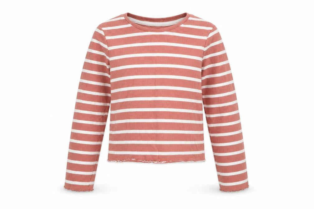 Nutmeg Boys Pink Round Neck Striped Cotton Pullover Jumper Size 11-12 Years Pullover
