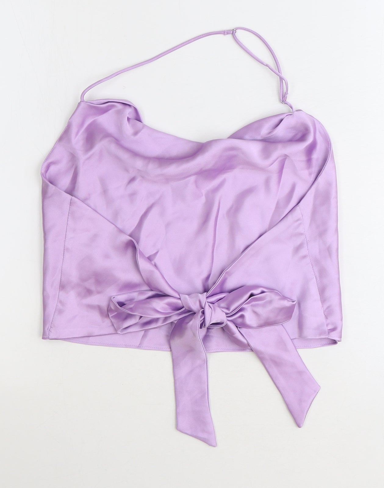 Zara Womens Purple Polyester Cropped Tank Size 2XL Cowl Neck