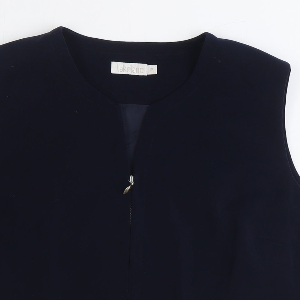 Lakeland Womens Blue Polyester Cropped Tank Size 18 V-Neck