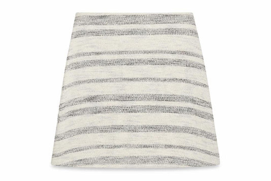 Topshop Womens Ivory Striped Cotton Mini Skirt Size 6 Zip