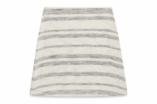 Topshop Womens Ivory Striped Cotton Mini Skirt Size 6 Zip