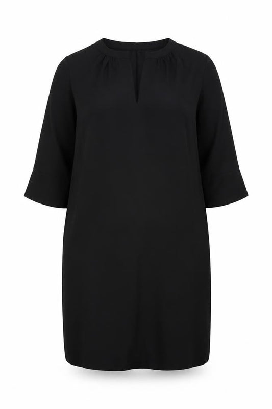 Marks & Spencer Womens Black Polyester Sheath Size 14 V-Neck Pullover