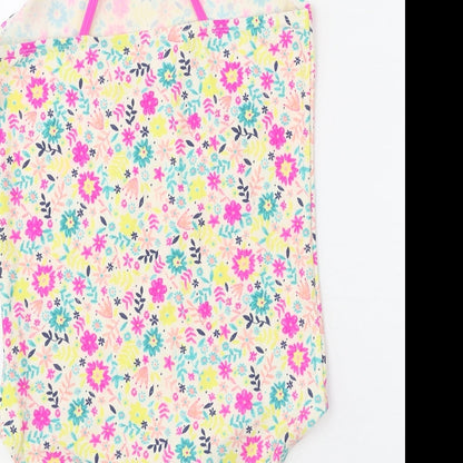 Tu Girls Multicoloured Floral Polyamide Bodysuit One-Piece Size 14 Years Pullover - Swimsuit
