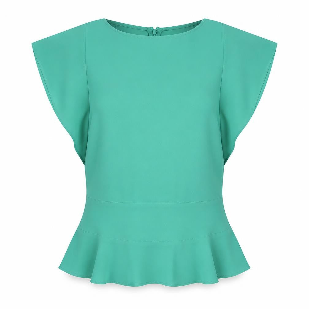 Stella & Dot Womens Green Polyester Basic Blouse Size XS Round Neck