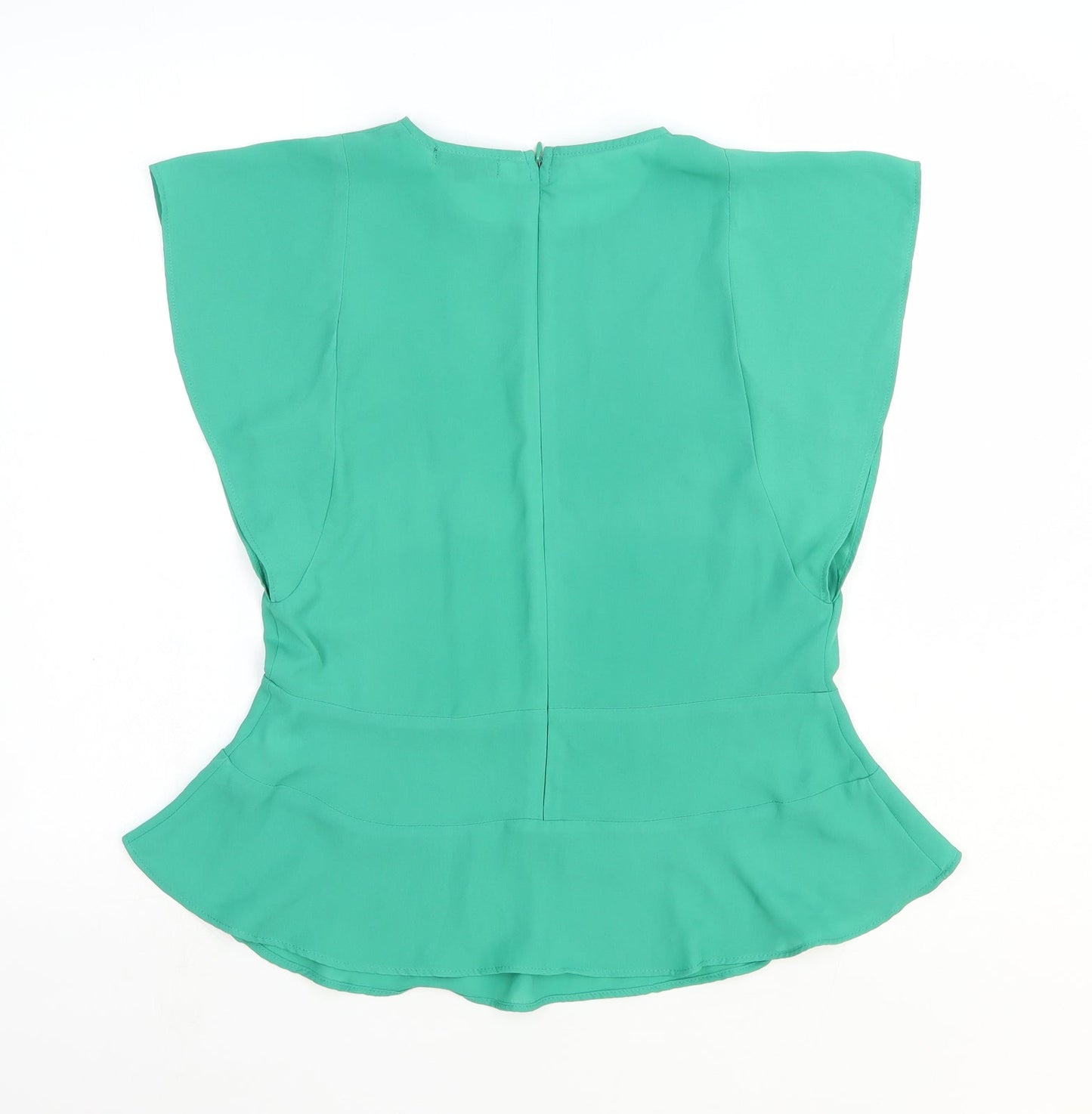 Stella & Dot Womens Green Polyester Basic Blouse Size XS Round Neck