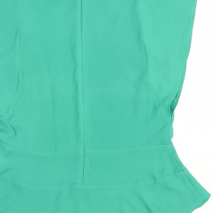 Stella & Dot Womens Green Polyester Basic Blouse Size XS Round Neck